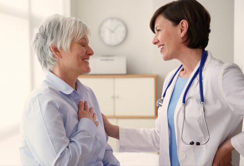 Woman talking to her doctor